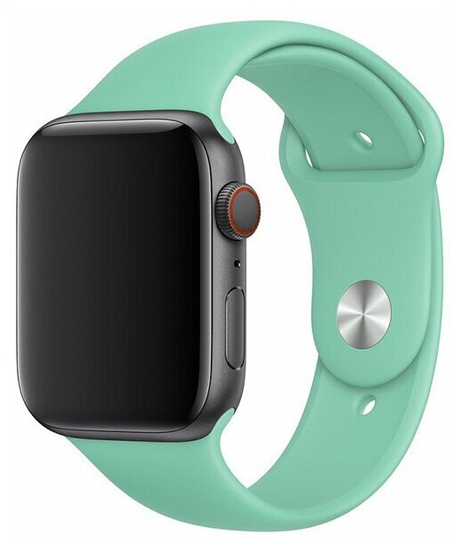 Силиконовый ремешок для смарт часов Apple Watch series 1-7 и Эппл Вотч SE 38 - 41 mm / Cпортивный браслет с застежкой для умных часов Эпл(Spearmint S)