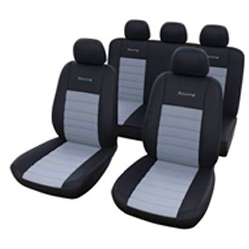 Чехлы на сиденья 9пр., черные+серая вставка М5, Racing series