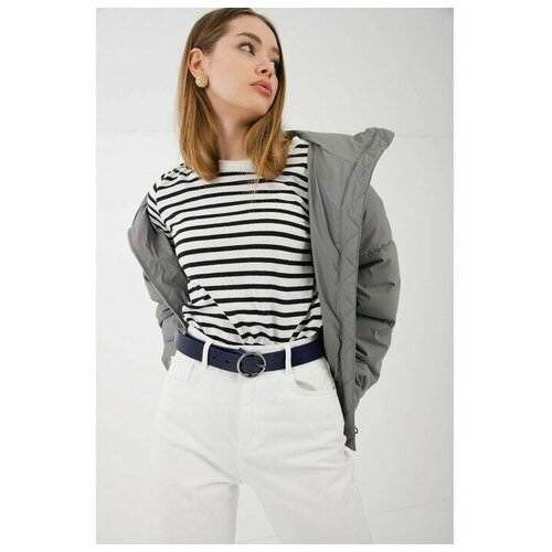 фото Ремень, ширина 3,5 см, винт, пряжка тёмный металл, цвет тёмно синий elstore