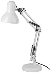 Настольная лампа цвет белый, мощность светильника 60Вт, Е27, высота 60 см подставка+струбцина в комплекте