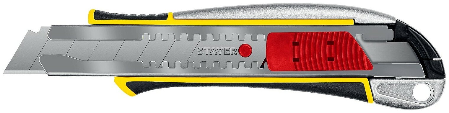 STAYER KSM-18A, 18 мм, металлический нож с автостопом, Professional (09143)