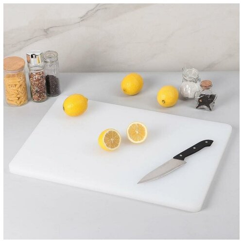 Доска профессиональная разделочная Доляна 6040 см толщина 18 см цвет белый 2991₽