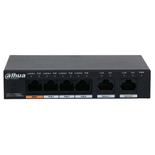 Dahua Настольный гигабитный коммутатор DH-PFS3006-4GT-60 522300₽
