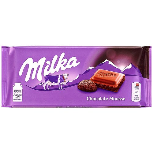 Шоколад Milka Chocolate Mousse молочный с шоколадной начинкой, 100 г