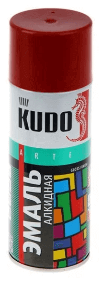 Эмаль KUDO универсальная 3P Technology глянцевая 520 мл красно-коричневая