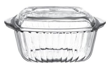 Borcam жаропрочная посуда квадратная с рифленой крышкой 1000 сс 59039 (4/1) (индив/упак) .