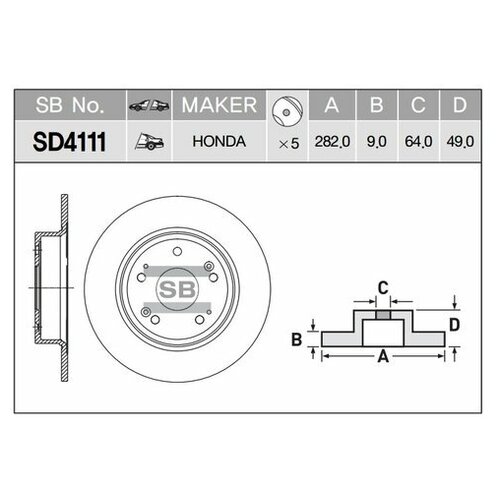 фото Диск тормозной (производитель: sangsin sd4111) sangsin brake