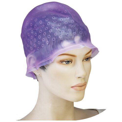 Шапочка DEWAL для мелирования с крючком, силикон, фиолетовая DEWAL MR-CA091-A шапочка для мелирования волос с крючком