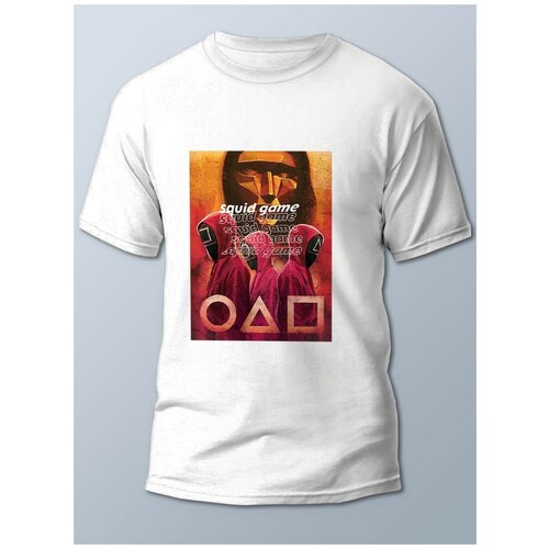 фото Футболка мужская белая сериалы игра в кальмара (игра в кальмара, squid game) - 21768 brut-shop
