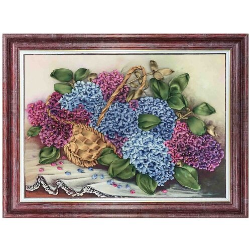 фото Набор для вышивания каролинка кл-3029(н) гортензия в корзине
