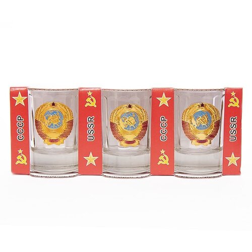 Набор стопок Цветной герб СССР 50 мл 3 штуки 780₽