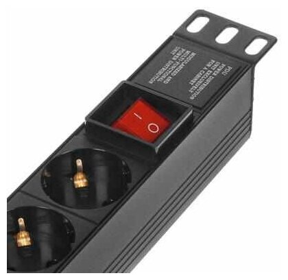 Exegate EX280866RUS Блок розеток ExeGate ServerPro PDU-19H008 Al-5C135S-C14-SW, 19",1U,алюм, 5 IEC 320 C13, 5Schuko, С14 - фото №8