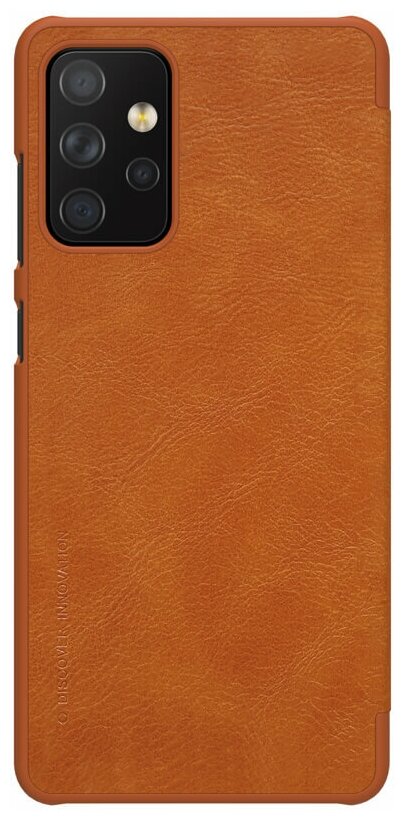 Кожаный чехол-книжка Nillkin Leather Qin для Samsung Galaxy A72 коричневый