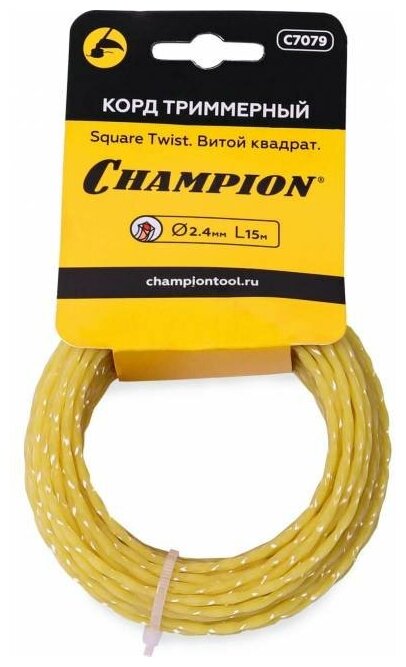 Леска CHAMPION Square Twist 2.4х15м витой квадрат в мотке