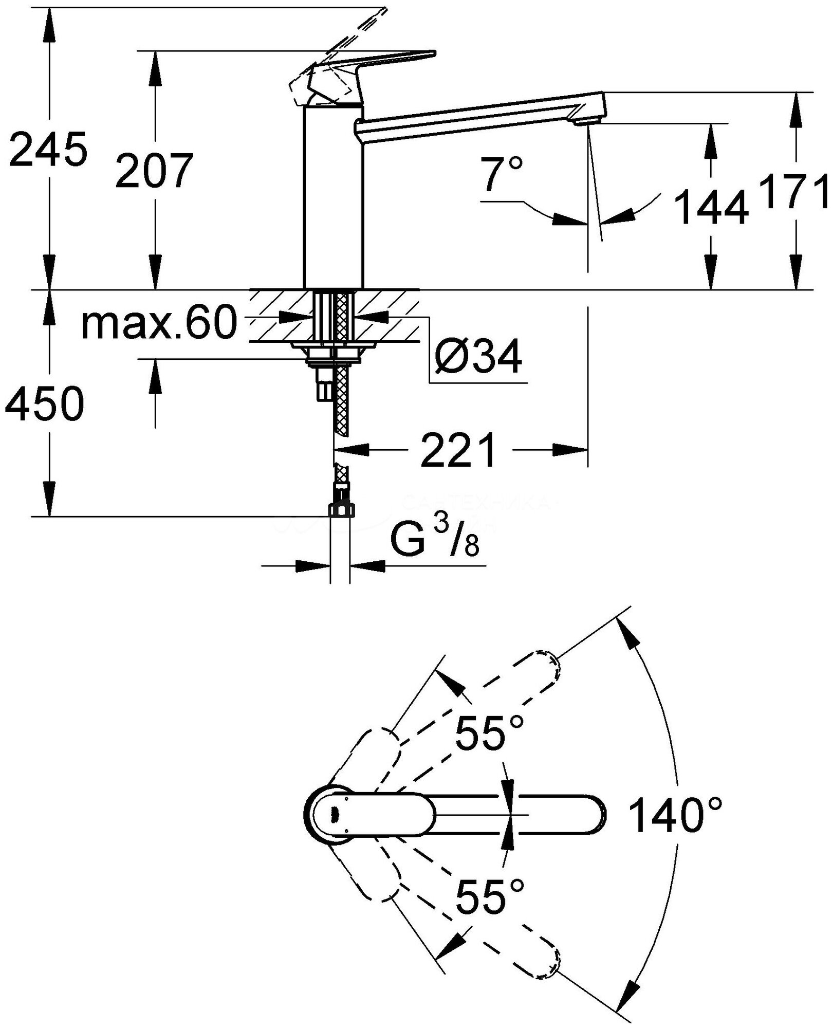 Смеситель для мойки GROHE - фото №4