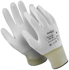 Перчатки защитные полиэфир/полиуретан, белый Manipula полисофт (MG-166) р.8 3 шт.