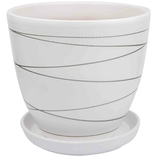 Керамический горшок с подставкой, 2,4л., Д175 Ш175 В160, белый, артикул 558612014