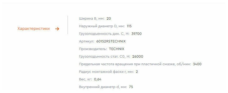 Подшипник 6015-2RS TECHNIX — фото 1