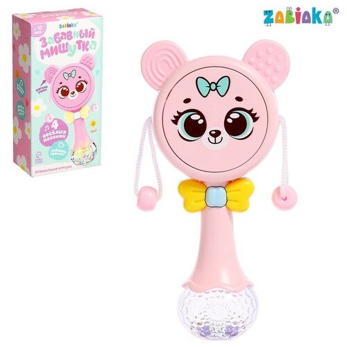 ZABIAKA Музыкальная игрушка «Забавный мишутка», звук, свет, цвет розовый музыкальная игрушка zabiaka забавный мишутка звук свет коричневый 9900