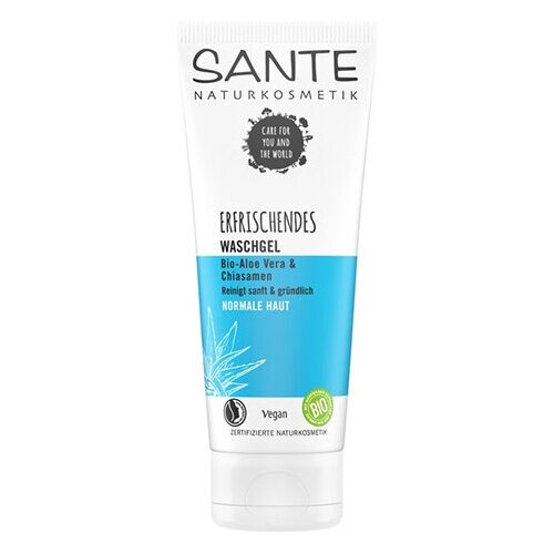 Гель с био-алоэ и био-экстрактом семян чиа, для любого типа кожи, освежающий, очищающий Sante 100 мл