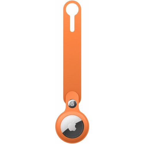 фото Чехол-брелок ubear touch case для airtag с кнопкой-фиксатором, силикон soft-touch, оранжевый