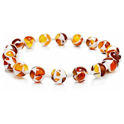 фото Amberholl браслет из янтарных мозаичных шаров «далматин»