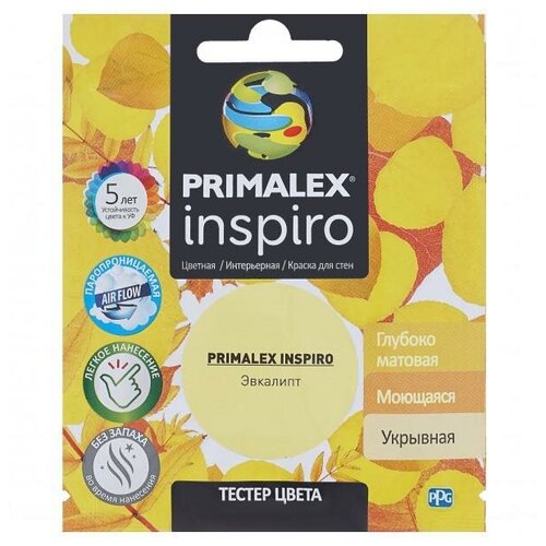 Краска акриловая PRIMALEX Inspiro глубокоматовая эвкалипт 0.04 л краска primalex inspiro моющаяся матовая морской бриз 1 л