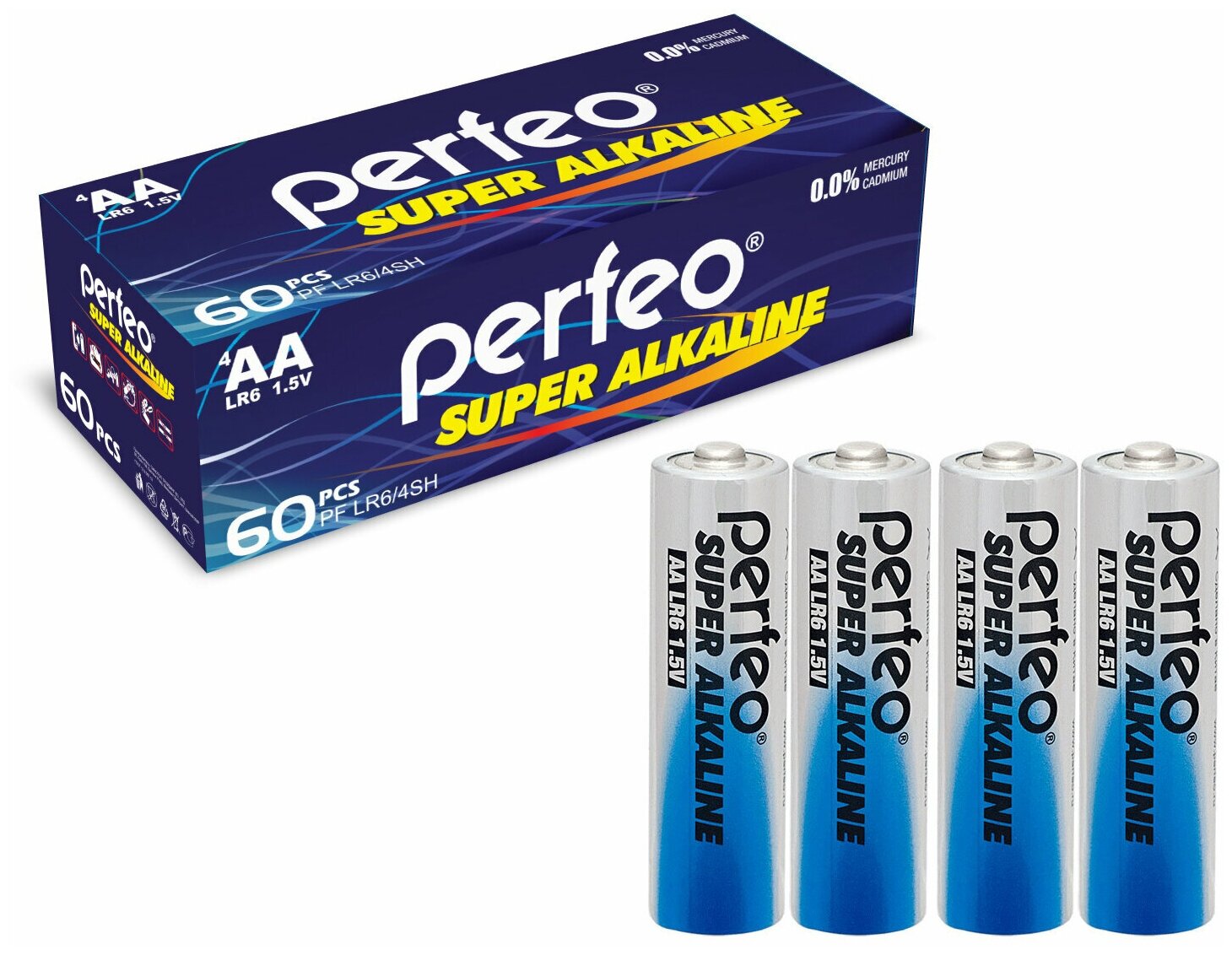 Батарейка Perfeo LR6/4SH Super Alkaline 60шт