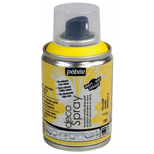 Краска на водной основе Pebeo decoSpray, (аэрозоль), 100 мл, желтый