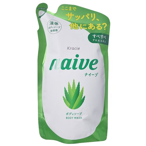 Купить KRACIE Naive Мыло жидкое для тела с экстрактом алоэ, сменная упаковка 380 мл.