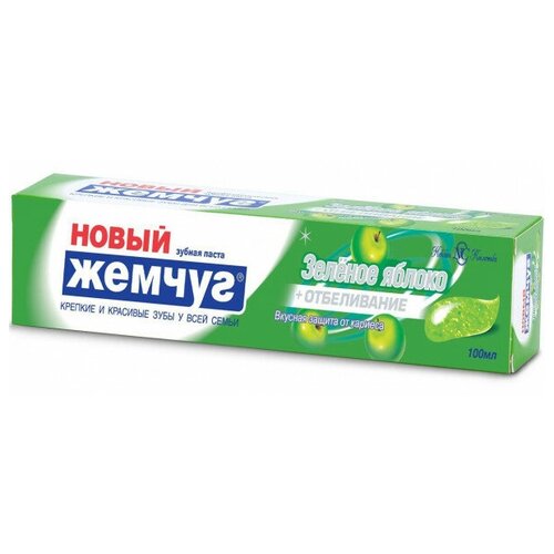 Невская косметика Зубная паста Новый Жемчуг Зеленое яблоко отбеливание 100 мл