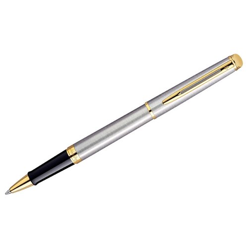 ручка роллер waterman hemisphere stainless steel gt f Ручка-роллер Waterman Hemisphere Stainless Steel GT черная, 0,8мм, подарочная упаковка