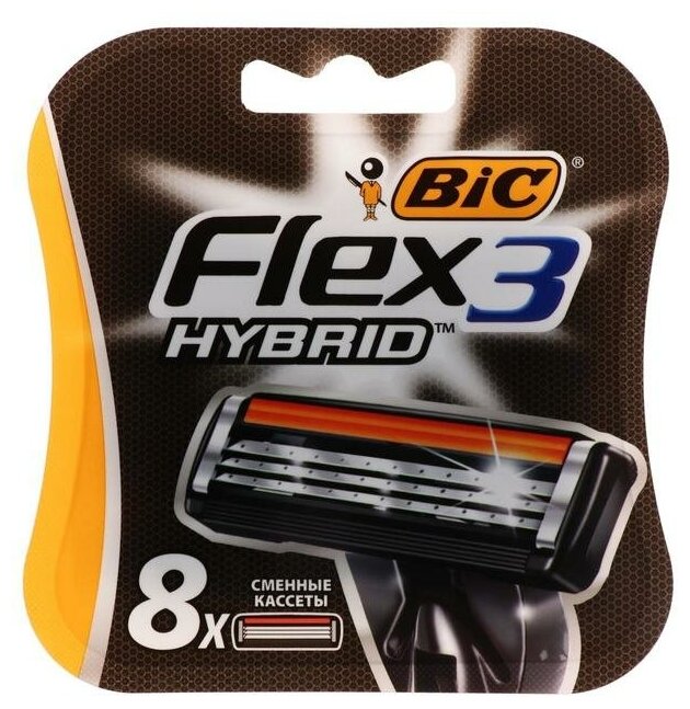 Кассеты для бритья Bic Flex 3 Hybrid 8шт BiC VIOLEX S.A. - фото №4