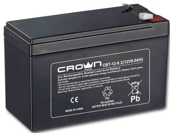 Аккумулятор для ИБП Crown Micro CBT-12-9.2