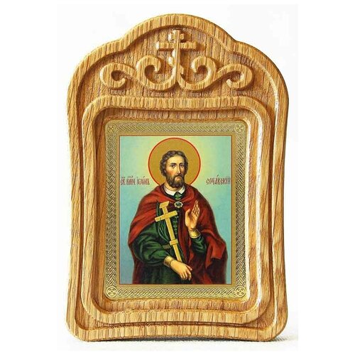Великомученик Иоанн Новый Сочавский, икона в резной деревянной рамке великомученик иоанн новый сочавский икона в белой пластиковой рамке 8 5 10 см