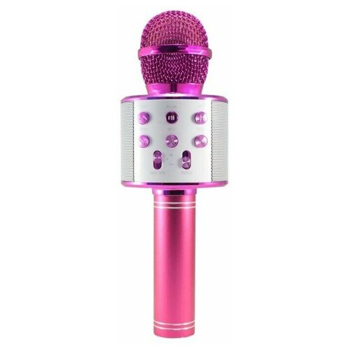 Беспроводной Bluetooth микрофон WS-858 с динамиком, розовый