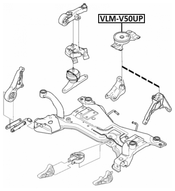 Подушка Кпп Задняя (Гидравлическая) Ford Focus Ii/C-Max/Kuga/Volvo S40 Ii Febest Vlm-V50up Febest арт. VLM-V50UP - фотография № 2