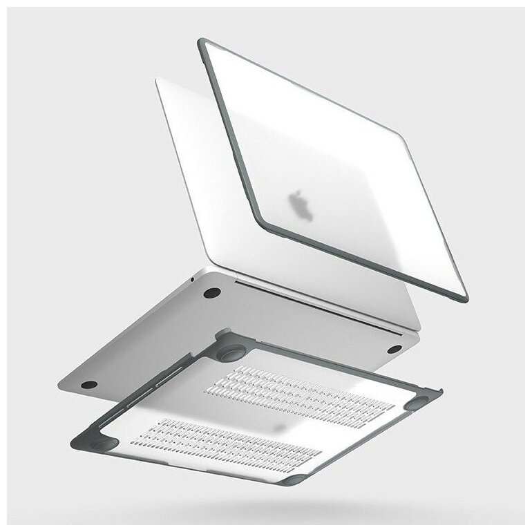Чехол Uniq Venture для MacBook Pro 13 (2016/20) прозрачный/серый