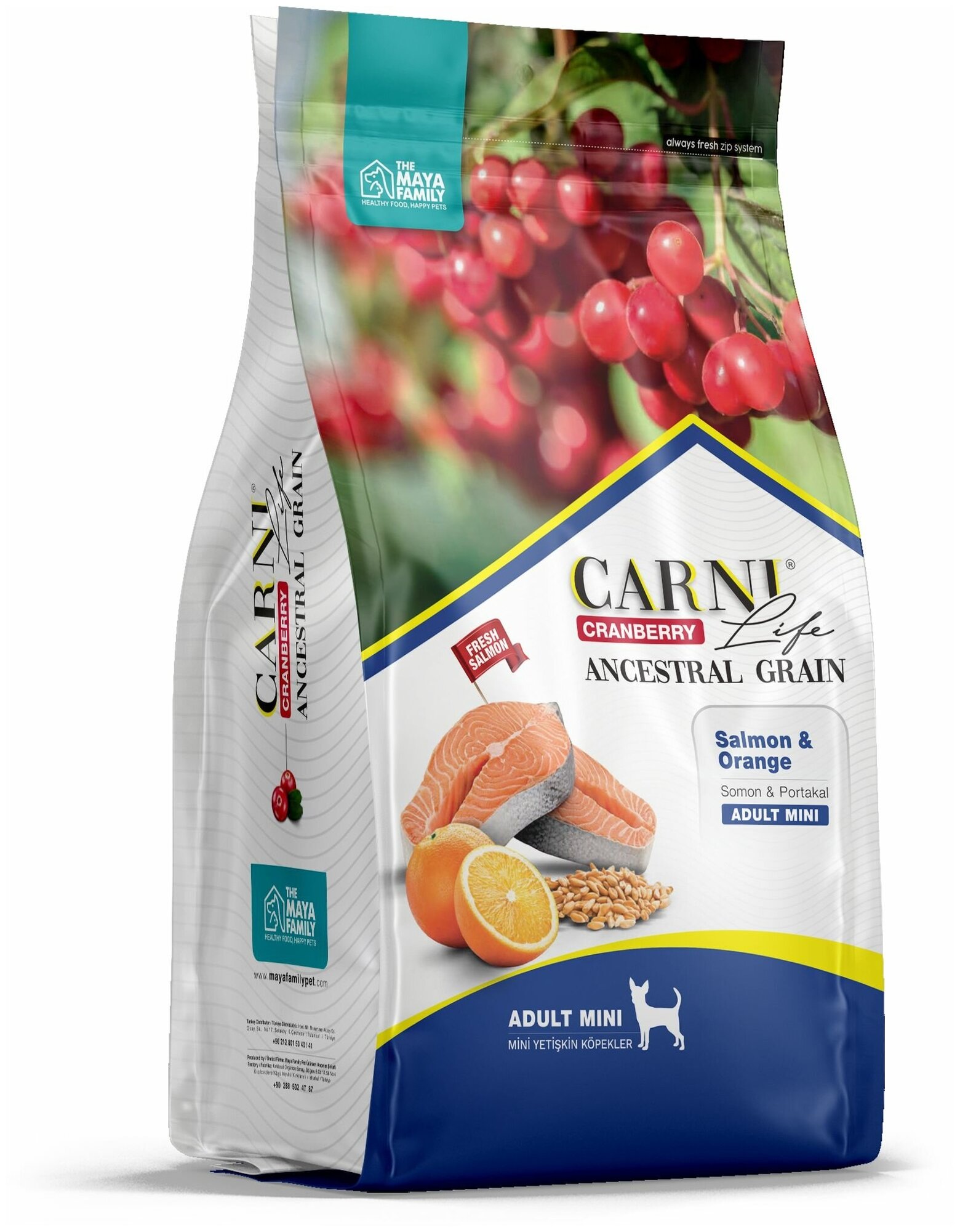 Carni Life корм для собак малых пород, лосось с апельсином и клюквой 2,5 кг
