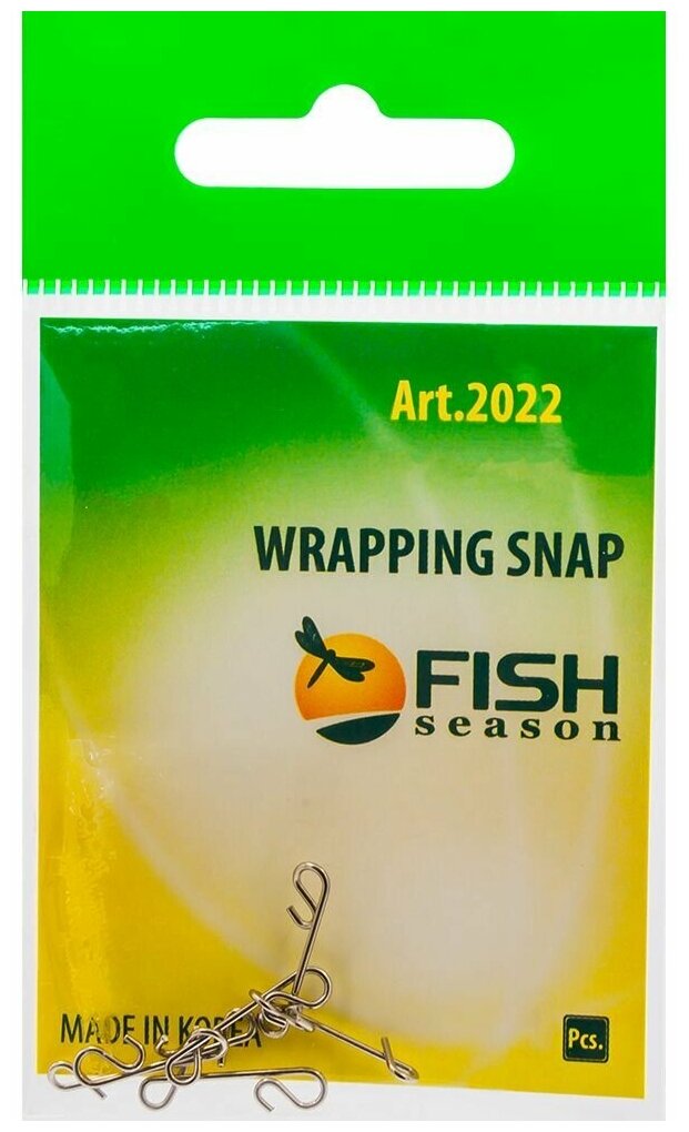 Застёжки безузловые Fish Season WRAPPING SNAP 2022 #L 25 кг (6 шт/уп)
