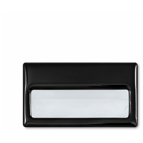 Бейдж Комус с окном для сменной информации, размер 70*40 мм, черный, на магните