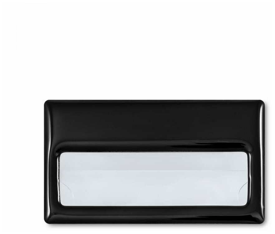 Комплект 3 штук Бейдж с окном для сменной информации размер 70x40 мм черный на магните