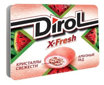 DIROL X-Fresh Арбузный лед жевательная резинка б/с сахара с арбузным вкусом 16г - фотография № 9