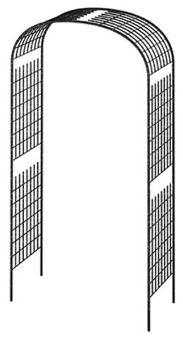Арка для вьющихся растений "Сетка" 230х50см, дуга 125см, труба д1,6см, прямая, разборная, металл, эмаль античная бронза (Россия) - фотография № 1