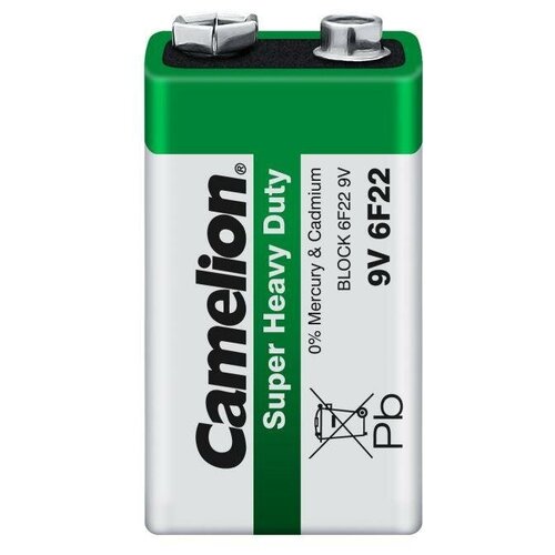 Батарейка крона Camelion 6F22 SR-1 (6F22-SP1G) батарейка солевая camelion super heavy duty крона 9v упаковка 1 шт 6f22 sp1g camelion арт 6f22 sp1g