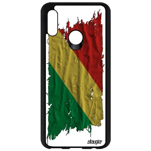 фото Яркий чехол на смартфон // honor 10 lite // "флаг конго браззавиль на ткани" государственный стиль, utaupia, белый