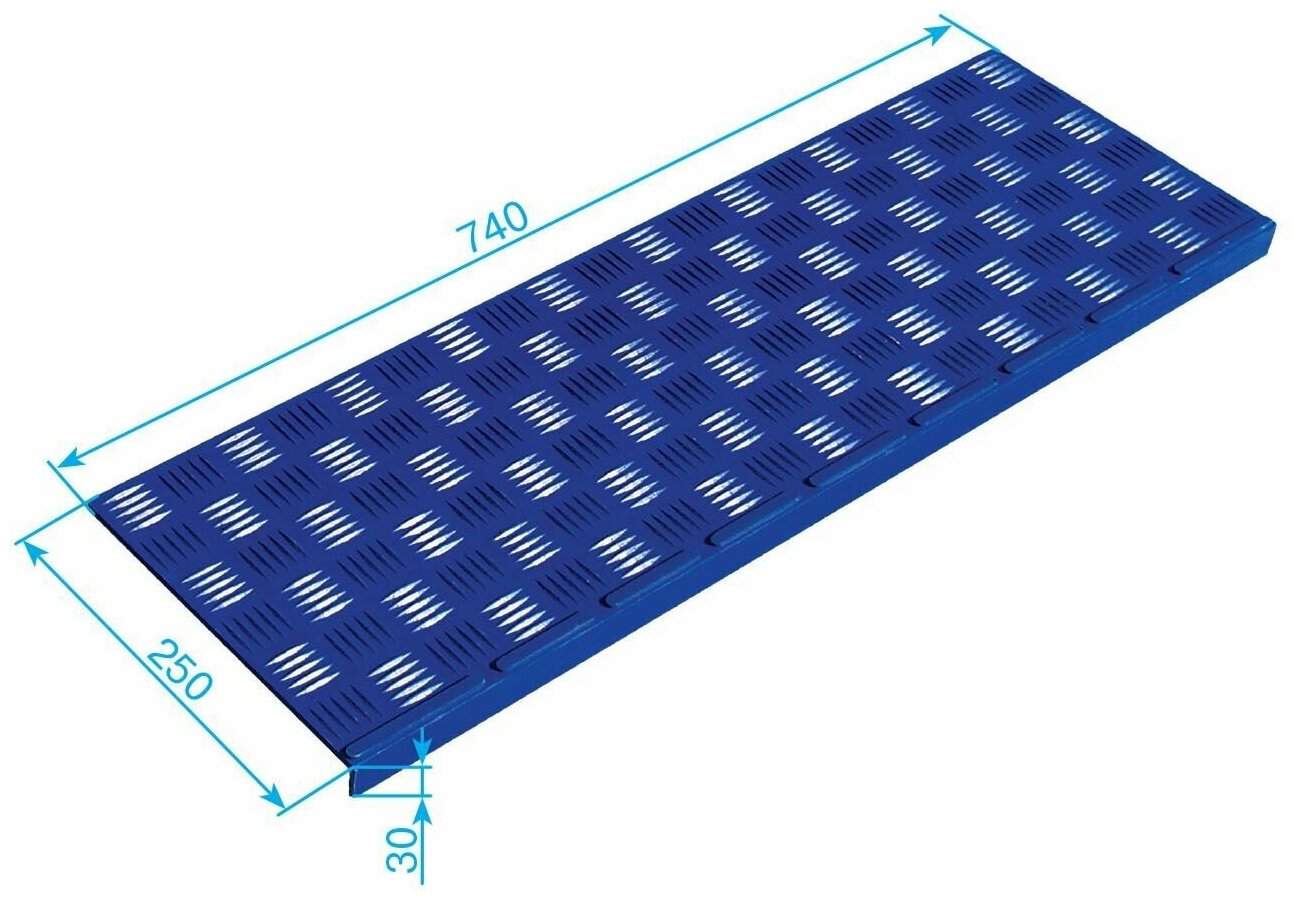 Противоскользящая накладка на ступень малая угловая (Проступь резиновая) 740х250х30 мм, Охра - фотография № 3
