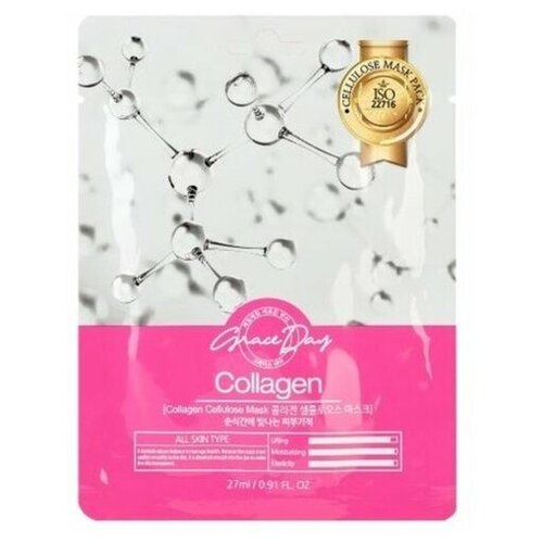 Grace Day Маска тканевая с коллагеном - Collagen cellulose mask, 27мл