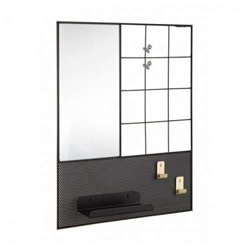 Зеркало с полкой с 2-мя крючками и 2-мя клипсами BIZZOTTO METRIC 0245109 190х400