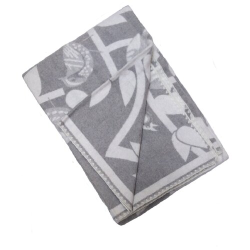 Одеяло байковое Ярослав 140х205 1,5 спальное птички серое